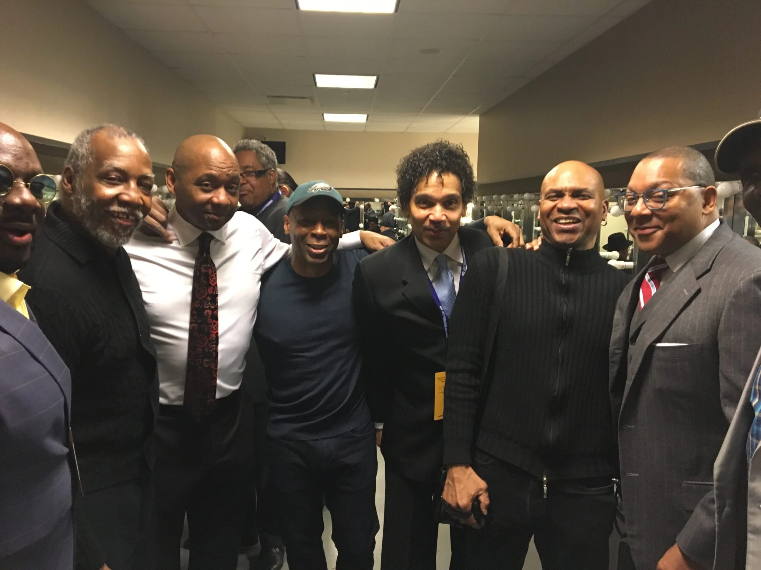 Drummer Ralph Peterson, Pianist Donald Brown, Tenor Saxophonist Branford Marsalis, Guitarist Kevin Eubanks, Bassist Leon Lee Dorsey, Trombonist Robin Eubanks, and Trumpet Legend Wynton Marsalis