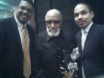 Leon Lee Dorsey with Tenor saxophone Legend Sonny Rollins and drummer Vince Ector