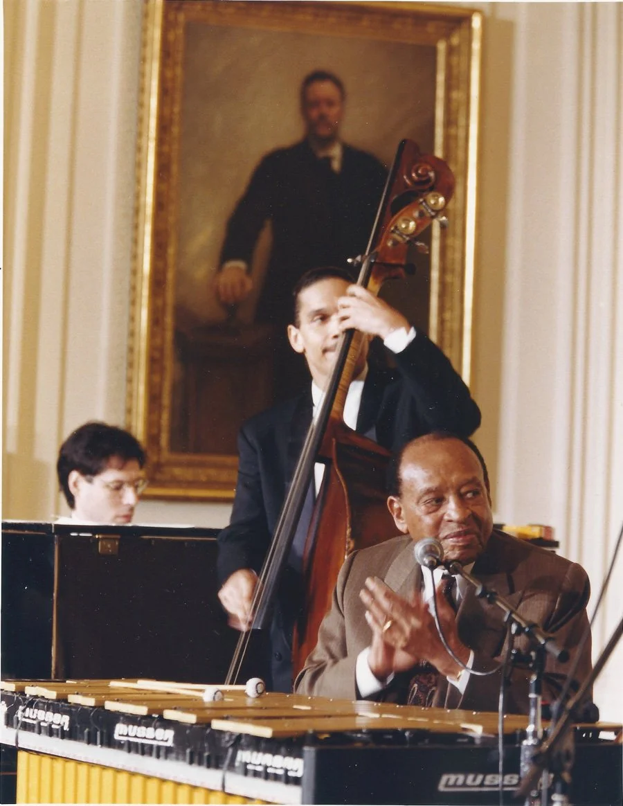 Bassist Leon Lee Dorsey with Jazz Legend Lionel Hampton at the White House. Ray Gallon on piano.