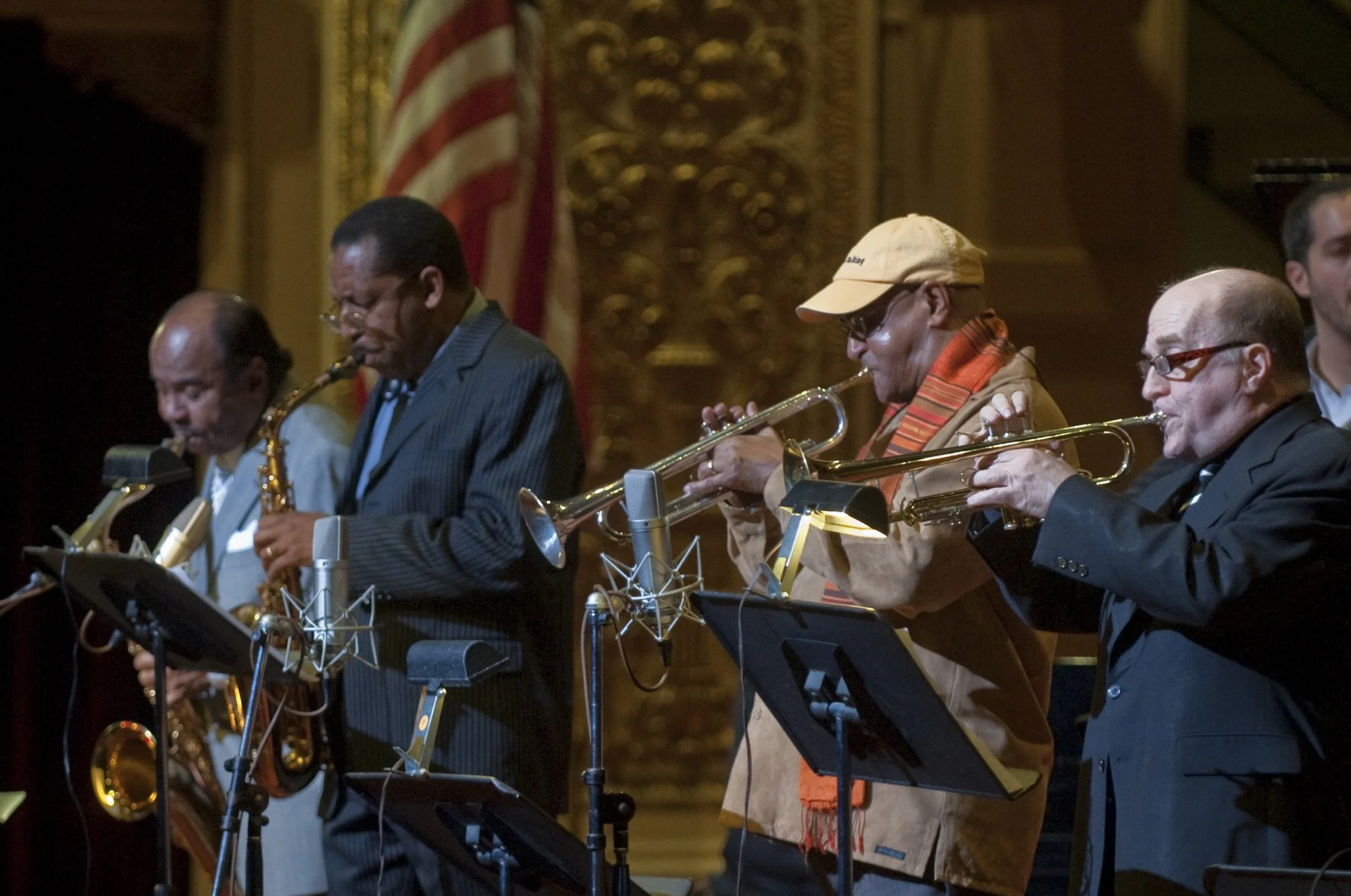 Tenor saxophonist Benny Golson, Alto saxophonist Donald Harrison, Trumpeter Jimmy Owen and Trumpeter Lou Soloff