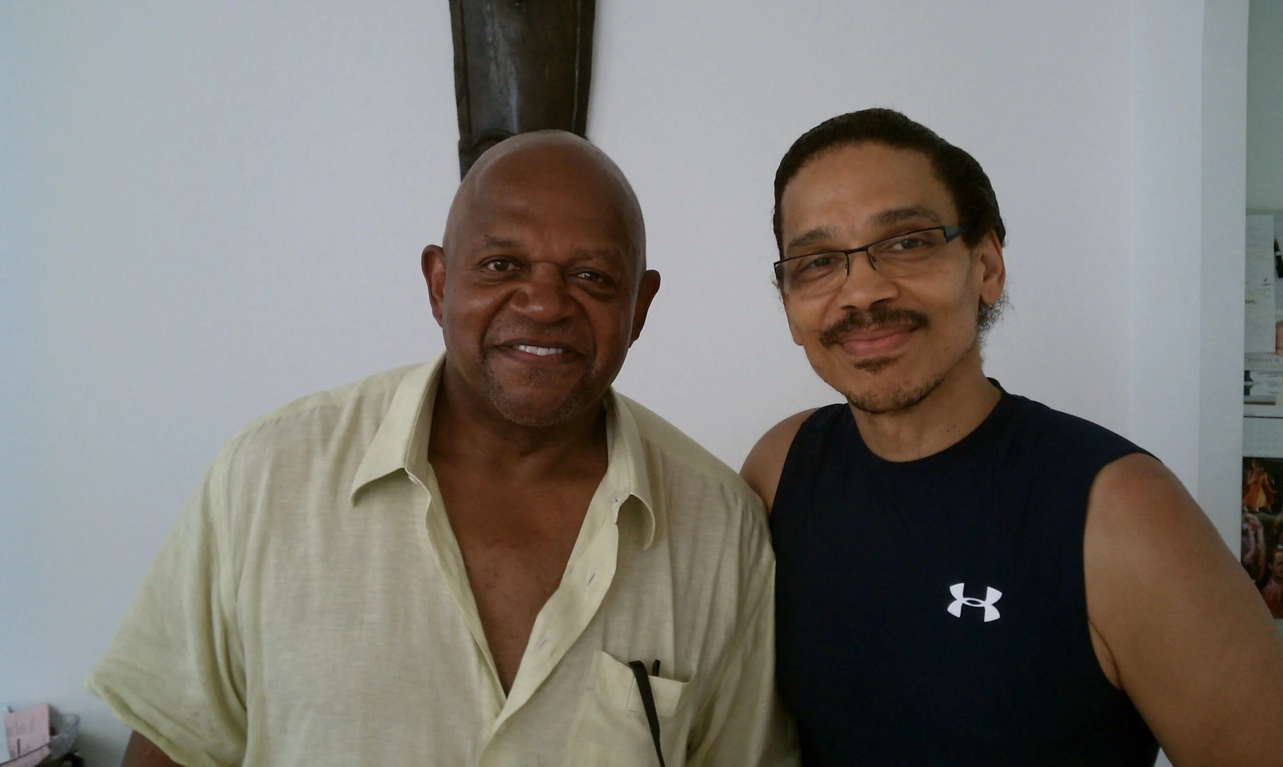 Legendary Actor Charles S. Dutton and Bassist Leon Lee Dorsey at voice over session for PBS Special
