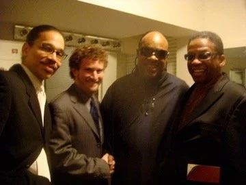 Bassist Leon Lee Dorsey with Music Icons Stevie Wonder and Herbie Hancock