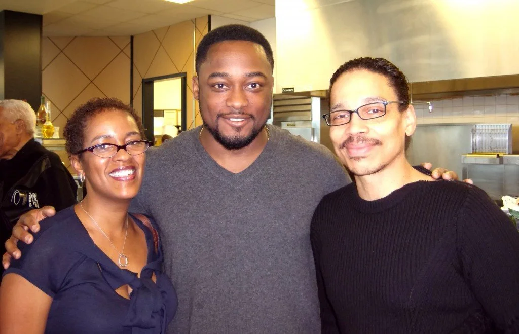 Leon’s wife Chesley Maddox-Dorsey, Mike Tomlin (Coach of the Pittsburgh Steelers), and Leon Lee Dorsey