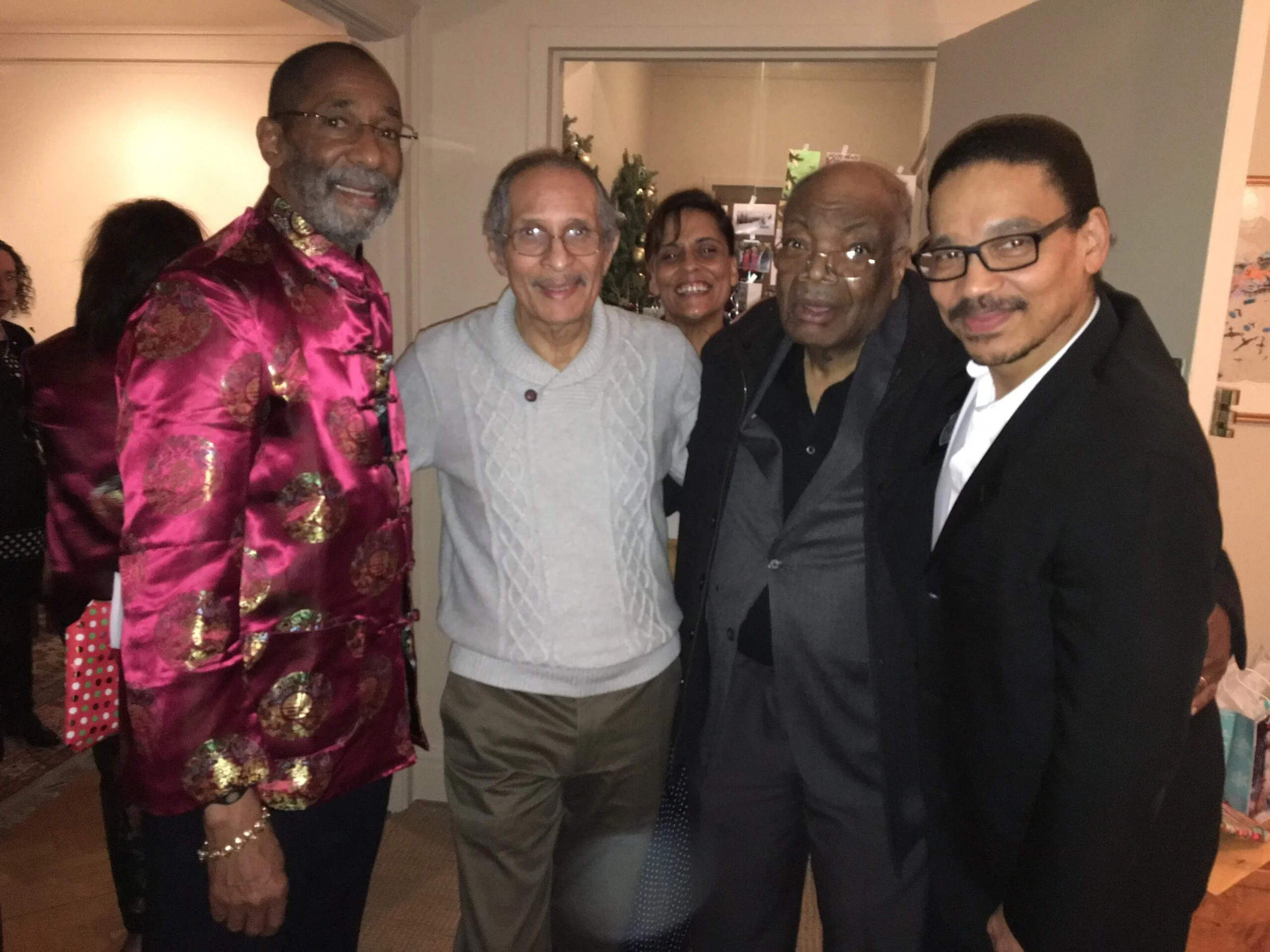 Legendary bassist gathering at Ron Carter's home. From left: Ron Carter, Larry Ridley, Lisle Atkinson, and Leon Lee Dorsey